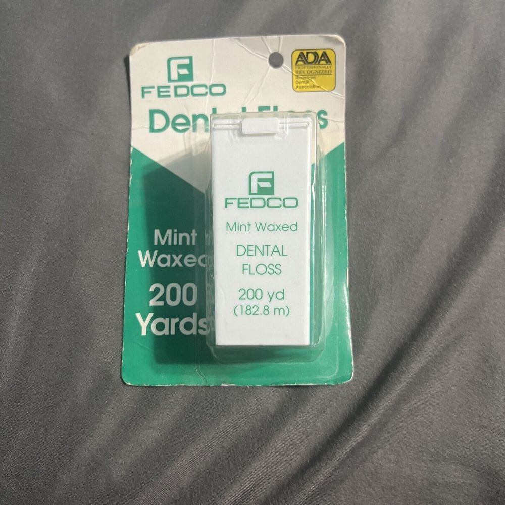 Fedco MINT Waxed Dental Floss 200 yd  VINTAGE New‎ NOS Prop